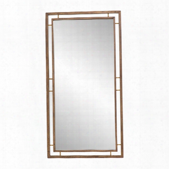 Belmundo Floor Mirror In Antique Brass