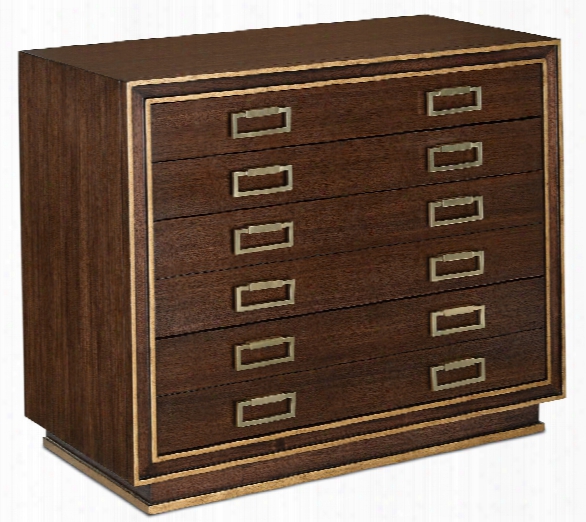 Benedict Map Chest In Dark Walnut Design By Currey & Company