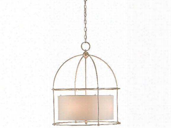 Benson Lantern In Silver Granello Design By Currey & Company