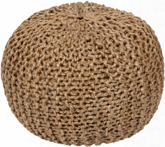 Bermuda Jute Pouf In Khaki Color