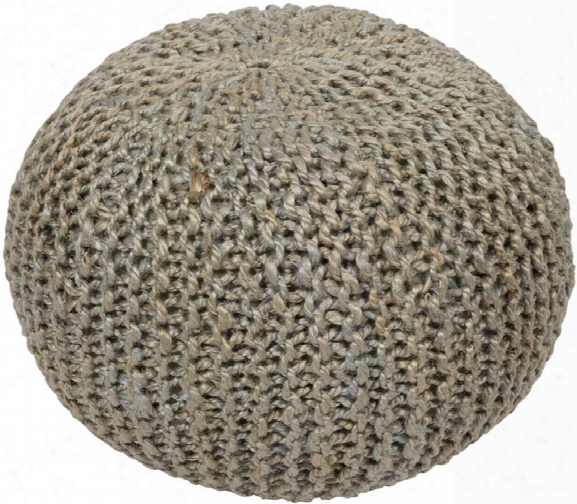 Bermuda Jute Pouf In Medium Gray Color