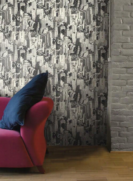 Big Apple Wallpaper In Black And White Design By York Wallcoverings