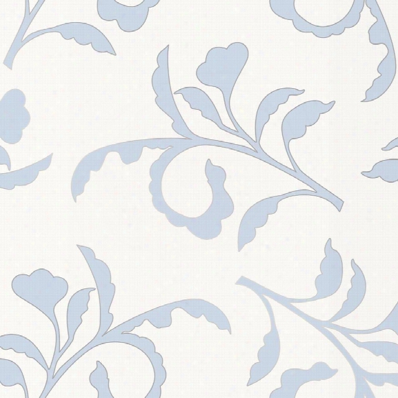 Big Branch Self Adhesive Wallpaper In Light Blue And Ivory By Cynthia Rowley For Tempaper