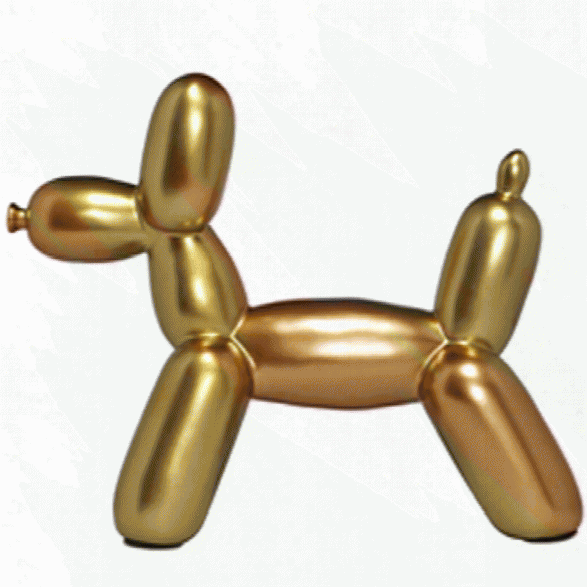 Big Top Ceramic Balloon Dog Bookend In Matte Gold Design By Imm Living