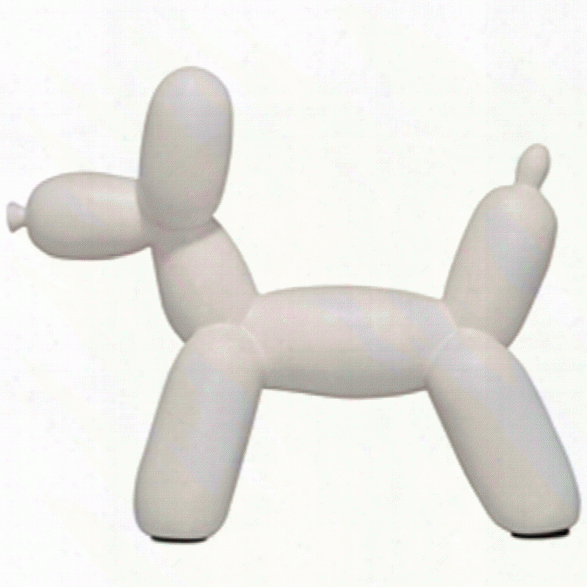 Big Top Ceramic Balloon Dog Bookend In Matte White Design By Imm Living