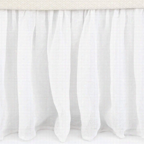 Savannah Linen Gauze White Bed Skirt Design By Pine Cone Hill