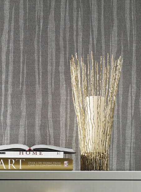 Savvy Wallpaper In Metallic Charcoal And Silver By Candice Olson For York Wallcoverings