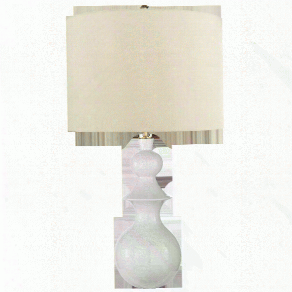 Saxon Large Table Lamp In Various Finishes W/ Cream Linen Shade Design By Kate Spade