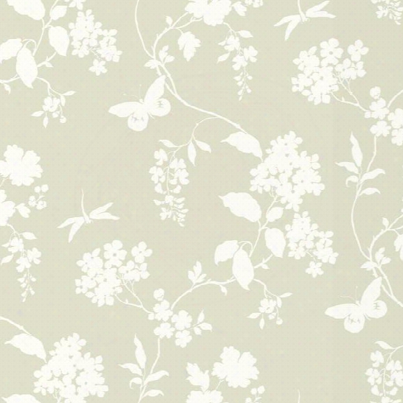 Scenic Vines Wallpaper In Neutral From The Ashford Whites Collection By York Wallcoverings