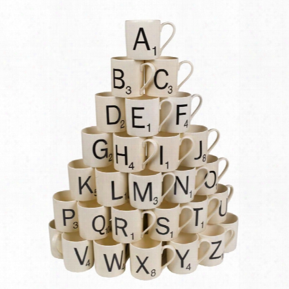 Scrabble Mug Letters A-z Design By Wild & Wolf