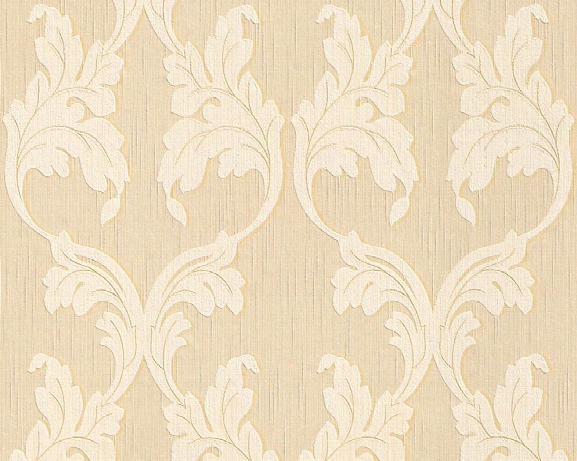 Scrollwork Floral Curve Wallpaper In Beige And Cream Design By Bd Wall