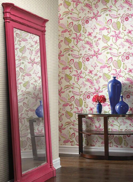 Sea Floral Wallpaper In Pink Design By Carey Lind For York Wallcoverings