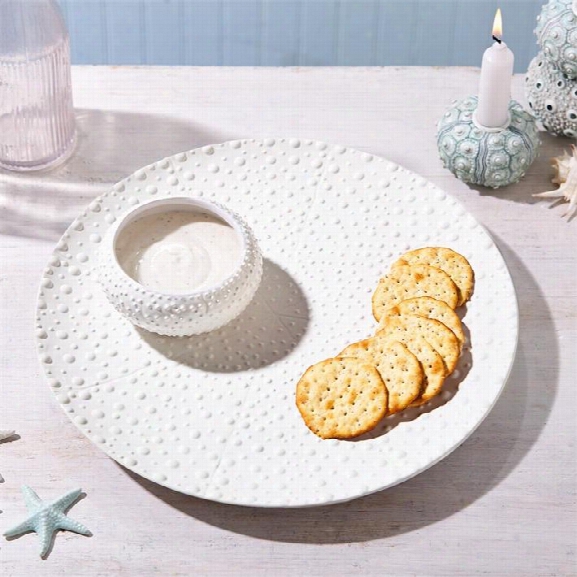 Sea Urchin Chip N' Dip Plate & Bowl Design By Twos Company