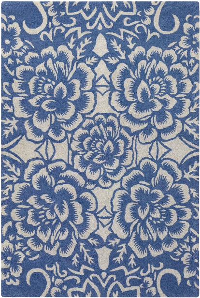 Seedling Collection Hand-tufted Area Rug In Blue & Ivory Design By Chandra Rugs