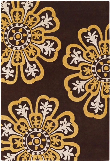 Seedling Collection Hand-tufted Area Rug In Brown, Yellow, & Cream Design By Chandra Rugs