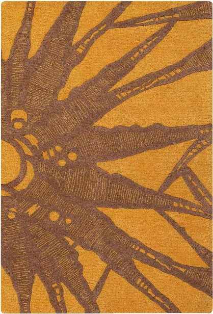 Seedling Collection Hand-tufted Area Rug In Orange & Brown Design By Chandra Rugs