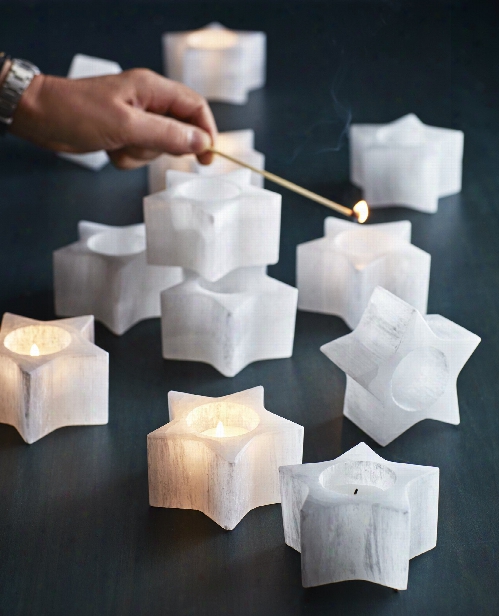 Selenite Star Tealight Holders By Roost