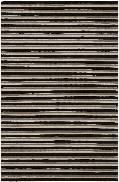 Semoy Collection Flatweave Reversible Area Rug In Black, Cream, & Grey Design By Chandra Rugs