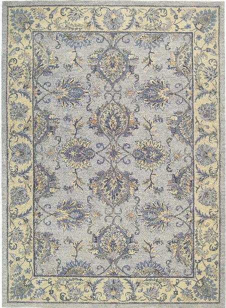 Sepia Rug In Grey & Ivory Design By Nourison