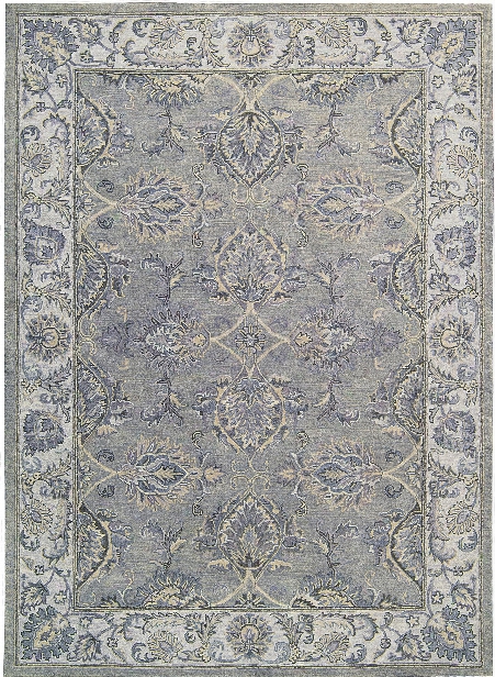 Sepia Rug In Grey & Silver Design By Nourison