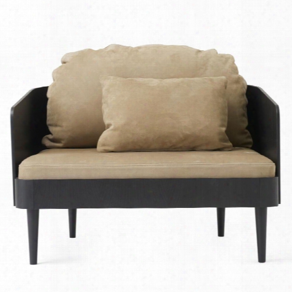 Septembre Arm Chair In Black Ash & Almond Leather Design By Menu