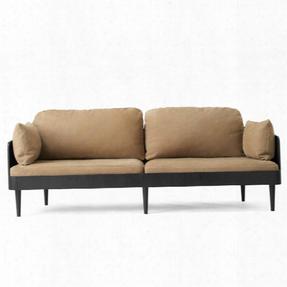 Septembre Sofa In Black Ash & Almond Leather Design By Menu