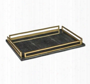 Seraphina Grand Charcoal Shagreen Tray Design By Interlude Home