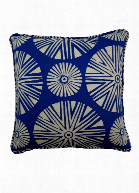 Seraya Pillow In Classic Blue & Tea Stain Design By Selamat