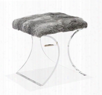 Serena Rabbit Fur Stool Design By Interlude Home