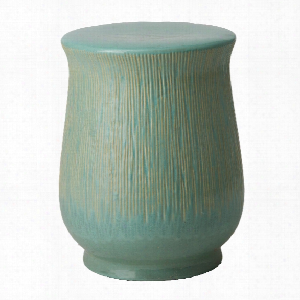 Serrated Chalice Gardenstool/table In Teal Design By Emissary