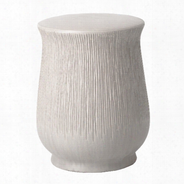 Serrated Chalice Garden Stool/table In White Design By Emissary