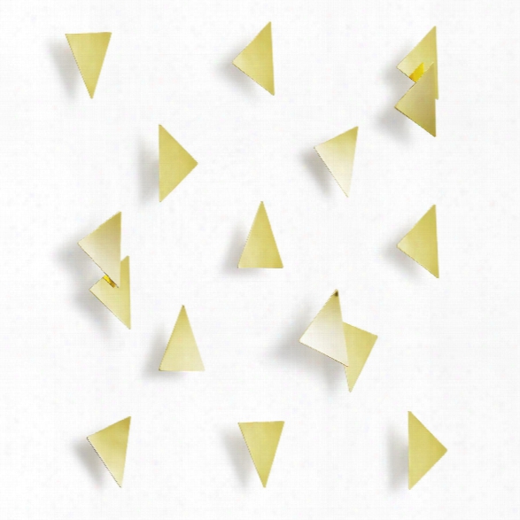 Set Of 16 Brass Triangles Wall Decor Design By Umbra