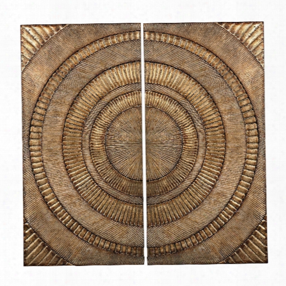 Set Of 2 Abstract Metal Wall Panels Design By Lazy Susan