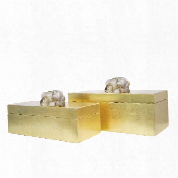 Set Of 2 Astoria Quartz Rectangular Boxes Design By Couture Lamps