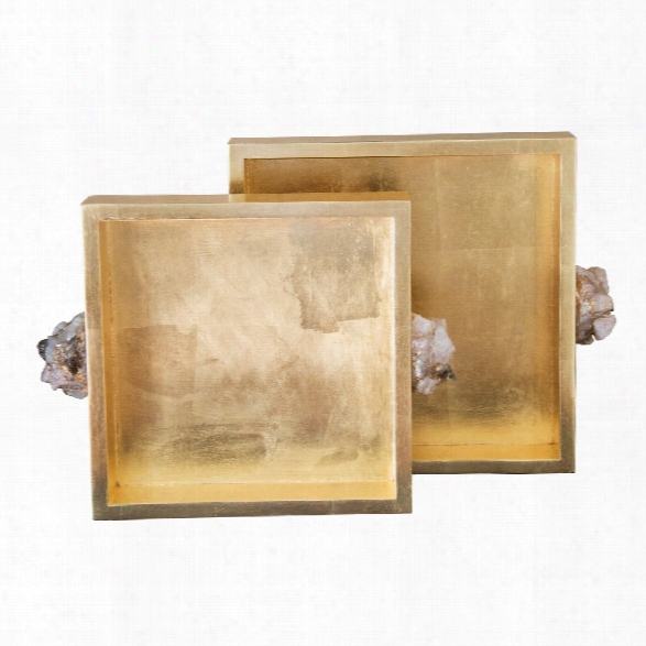 Set Of 2 Astoria Quartz Square Trays Design By Couture Lamps