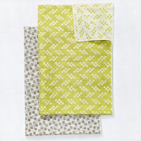 Set Of 2 Bitmap Textiles Color Tea Towels In Bits & Static Design By Areaware
