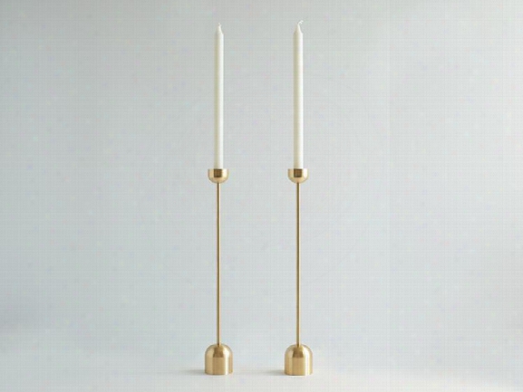 Set Of 2 Dome Spindle Candle Holders In Various Sizes By Fs Objects