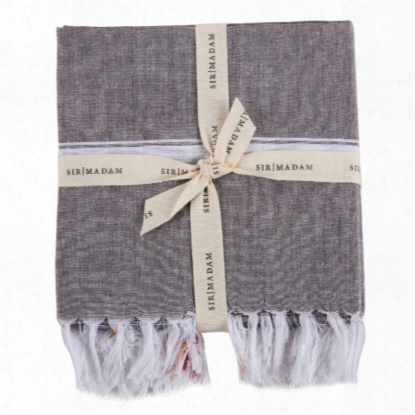 Set Of 2 Found Cotton Towels In Cafe & Burgundy Design By Sir/madam