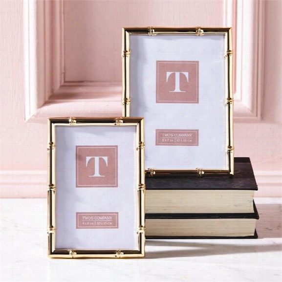 Set Of 2 Gold Gallery Rose Gold Photo Frames Design By Twos Company