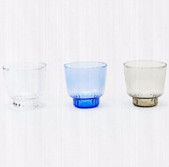 Set Of 2 Ridge Kitchen Small Glasses In Various Colors Design By Areaware