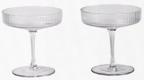 Set Of 2 Ripple Champagne Saucers Design By Ferm Living