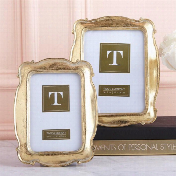 Set Of 2 Versailles Gold Photo Frames Design By Twos Company