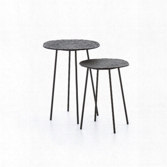 Set Of 2 Whistler End Tables In Burnish Bronze