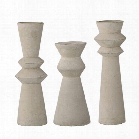 Set Of 3 Cement Taper Holders Design By Bd Edition