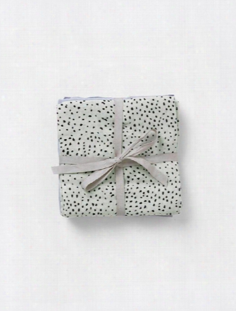 Set Of 3 Muslin Squares Cloth Diapers In Mint Dot Design By Ferm Living