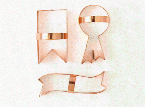 Set Of 3 Ribbon Copper Cookie Cutters Design By Sir/madam