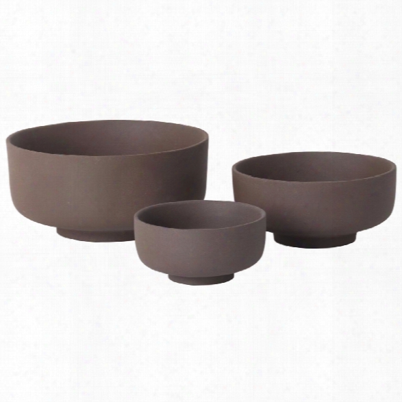 Set Of 3 Sekki Bowls In Rust Design By Ferm Living