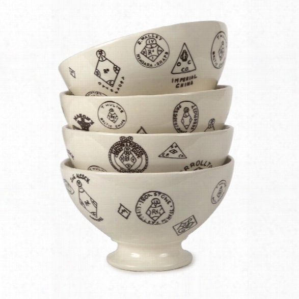 Set Of 4 Makers' Marks Au Lait Bowls Design By Sir/madam