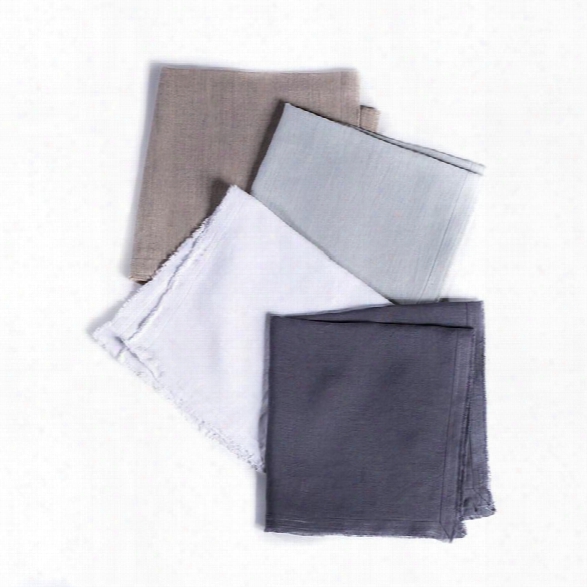 Set Of 4 Napkins Olivier In Various Colors Design By Pom Pom At Home