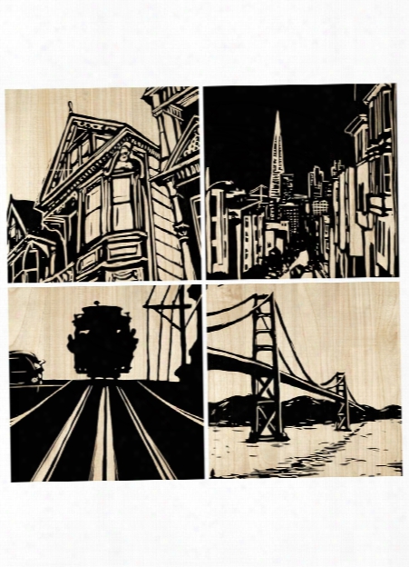 Set Of 4 San Francisco City Panel Design By Selamat